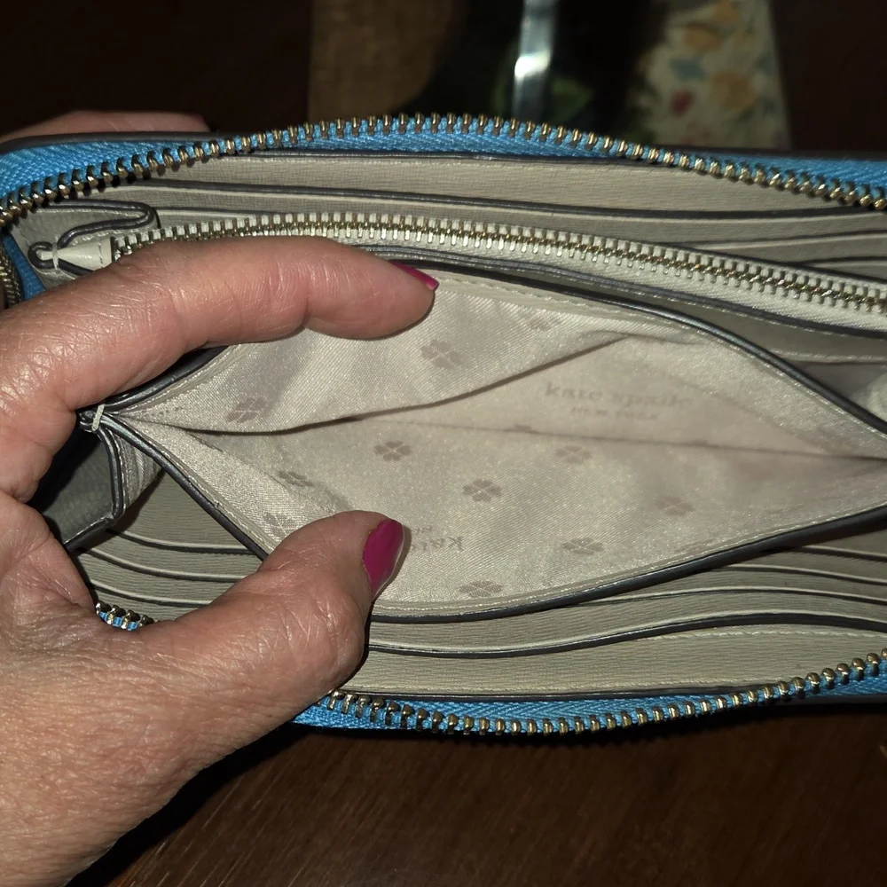 Kate Spade NY Tide Pool Puffy Puffer Fish Continental Wallet EUC - Picture 12 of 16